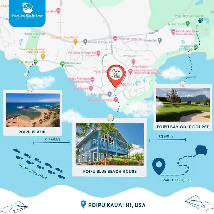 בית נופש Koloa Poipu Blue Beach House